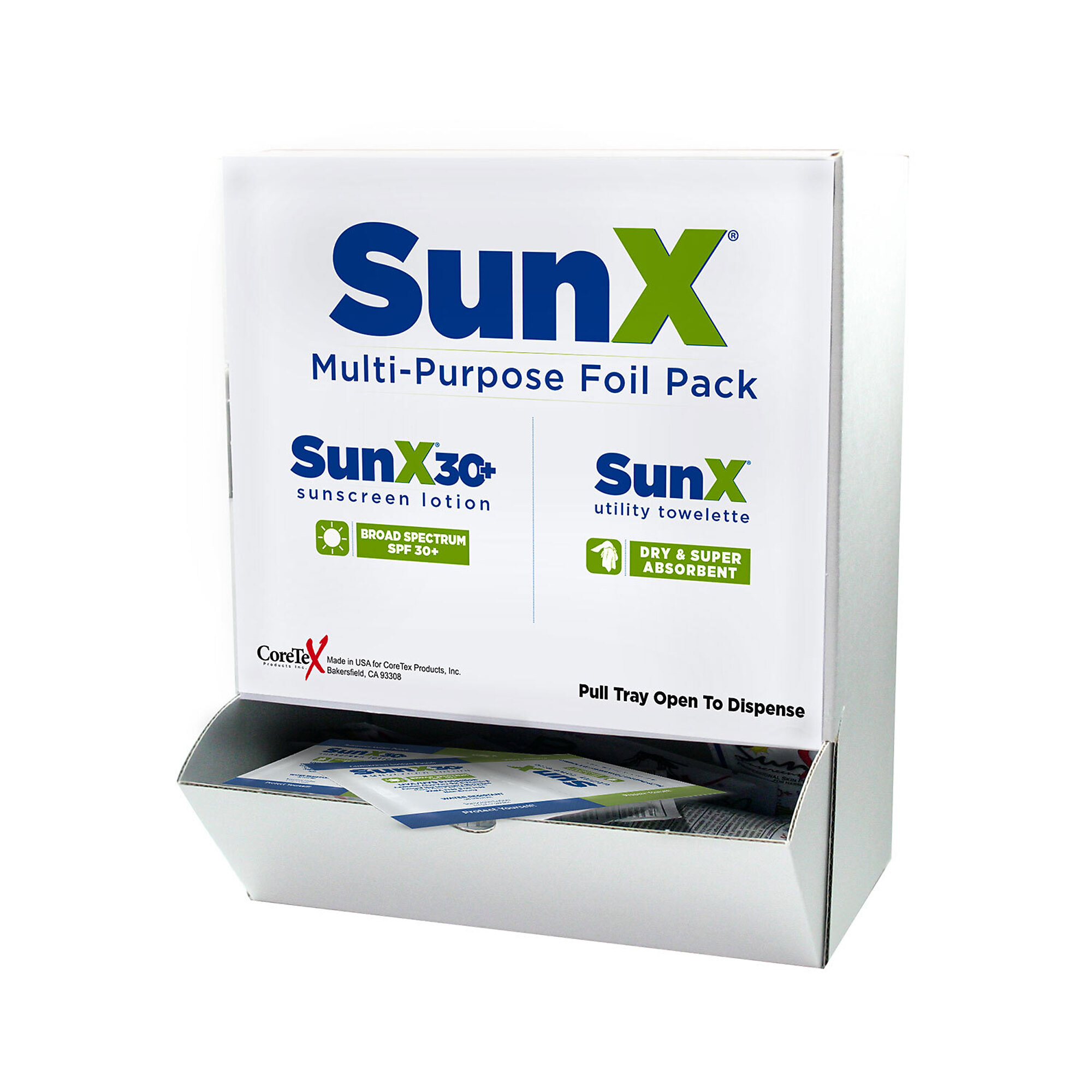 Aero Healthcare SunX30 Lotion and Wipe Pack — SPF 30, Broad Spectrum, Water Resistant, 50/Box, Model# 91661